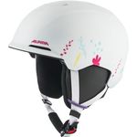 ALPINA BRIX JR Skihelm für Kinder, sicherer und komfortabler Helm mit waschbarem Innenfutter, White-Graphic matt, Größe M (51-55 cm)