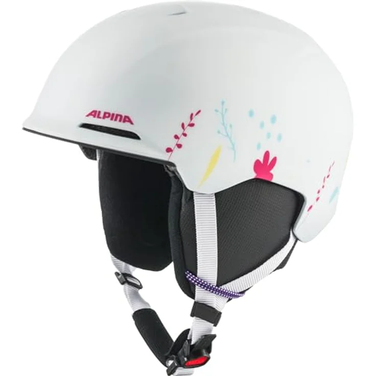 ALPINA BRIX JR, Skihelm für Kinder, sicherer und klimatisierter Schutz, waschbares Innenfutter, White-Graphic matt, L (55-59 cm) – Bild 1