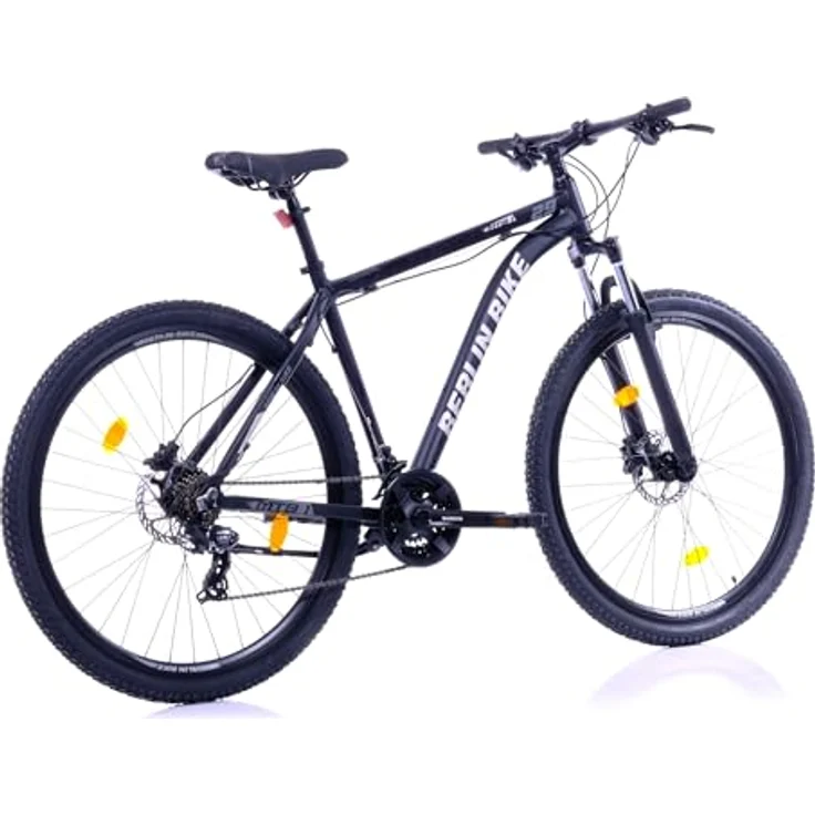 Berlin Bike MTB1 Mountainbike, 29 Zoll, 46 cm Rahmenhöhe, hydraulische Scheibenbremsen, Shimano-Set, Schwarz-Silber – Bild 3