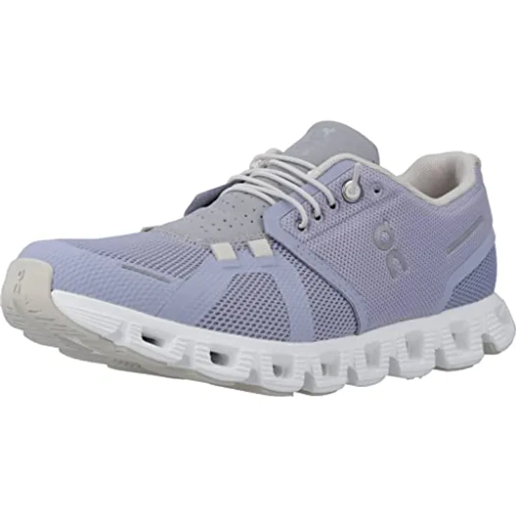ON CLOUD 5 Damenschuhe, Sportschuhe in hell-lila mit atmungsaktivem Mesh-Obermaterial, herausnehmbarem Fußbett und flexibler Laufsohle