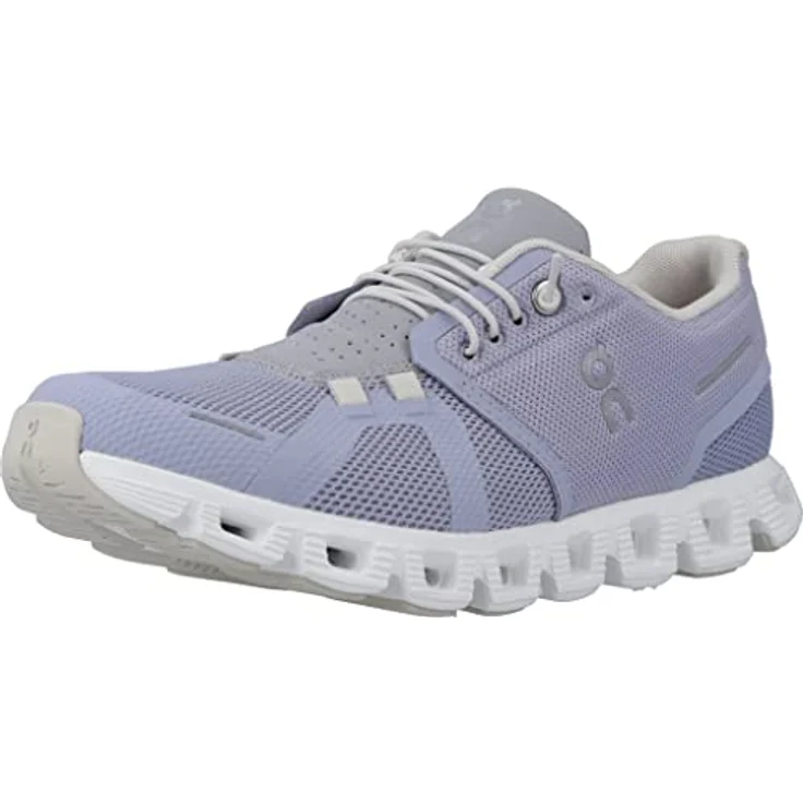 ON CLOUD 5 Damenschuhe, Sportschuhe in hell-lila mit atmungsaktivem Mesh-Obermaterial, herausnehmbarem Fußbett und flexibler Laufsohle – Bild 1