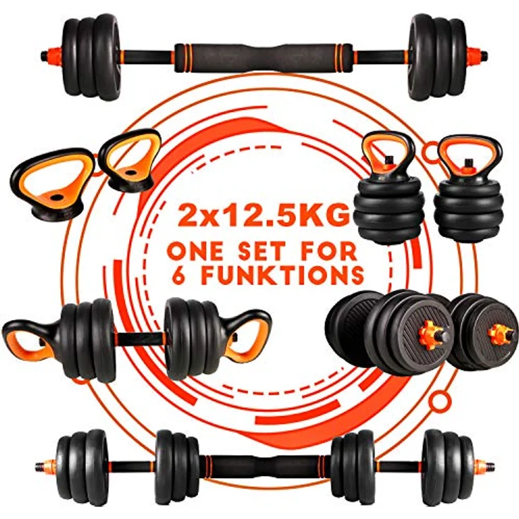 CCLIFE Hanteln Set 2er Kurzhanteln Langhanteln verstellbar 20 30 40kg Hantelset professionell Dumbbell mit Verbindungsstahlrohr Gewichten – Bild 2