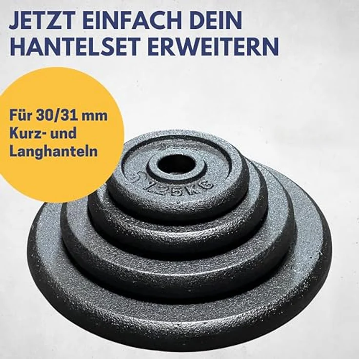 Best Sporting Gewichte Hantel PRO I Hantel Gewichte Set 1,25kg bis 10kg Gusseisen 30/31 mm für Kurz- und Langhanteln - Schwarz – Bild 5