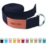 GORILLA SPORTS Yogagurt - 100% Baumwolle, mit Metallverschluss und D-Ring Schnalle, Braun