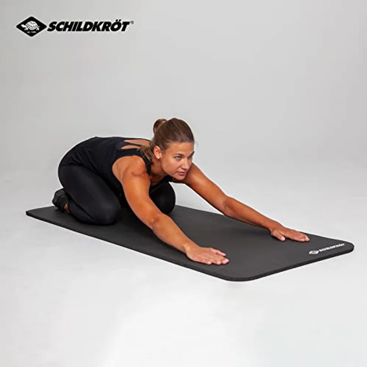 Schildkröt Fitnessmatte 15mm, Schwarz, 180 x 61cm - Synthetikkautschuk, inkl. Transport-Gurtband – Bild 4