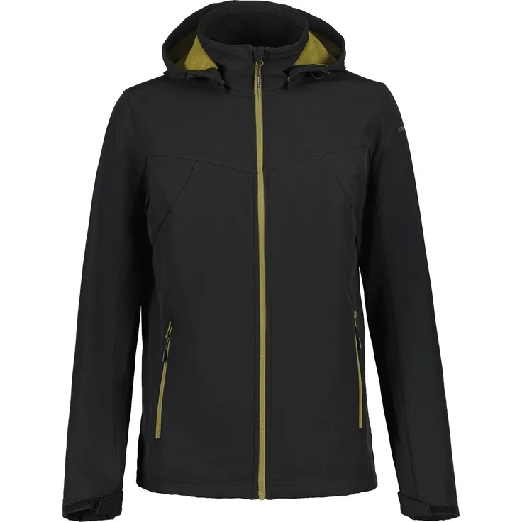 Icepeak Brimfield Softshelljacke, Schwarz, wasserabweisend und atmungsaktiv für Freizeit und Sport