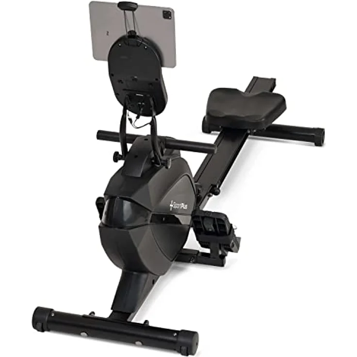 SportPlus Rudergerät für zuhause | Mit oder ohne Bluetooth, klappbar, leises Magnetbremssystem, 8 Widerstandsstufen, Schwungmasse 8kg, kugelgelagerter Rudersitz – Bild 1
