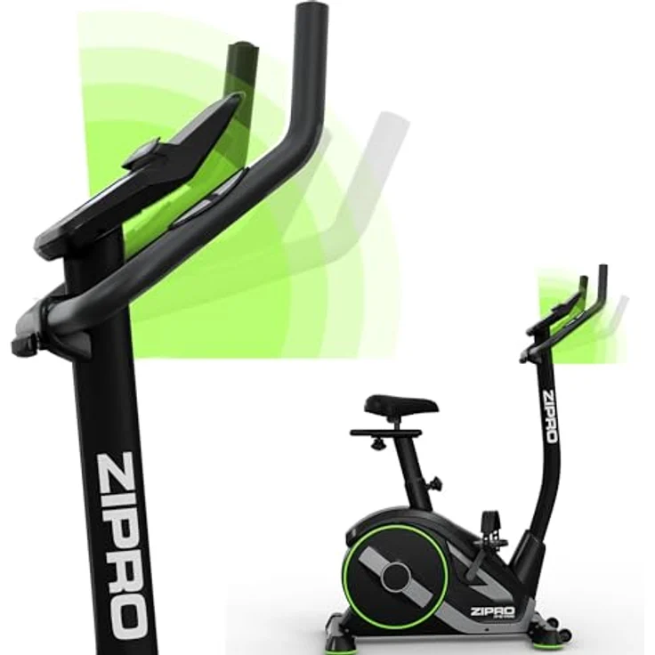ZIPRO RAVE Heimtrainer Fahrrad - 32-Stufen-Widerstand, Herzfrequenzsensor, 11 Trainingsprogramme, Bluetooth-Konnektivität, Ergometer, Schwarz – Bild 3
