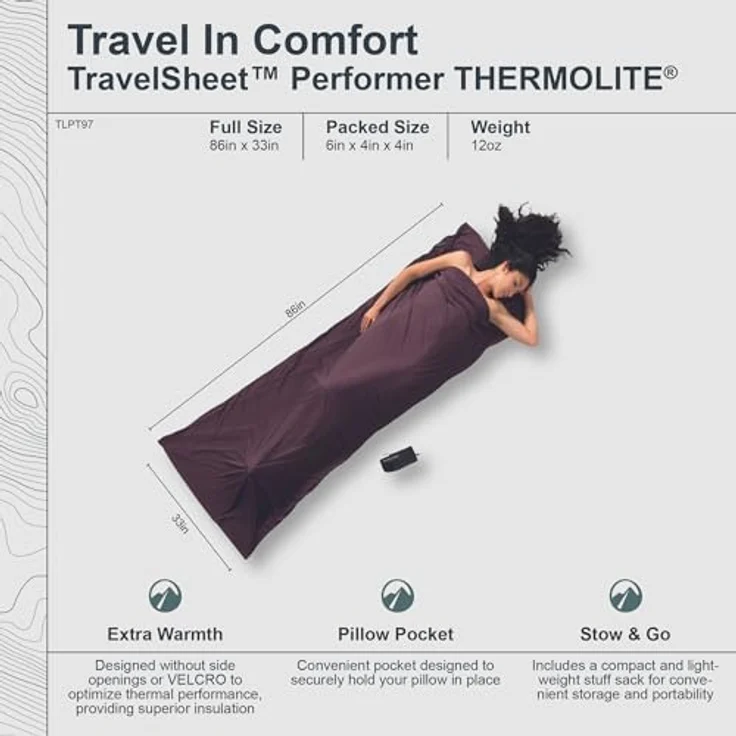 Cocoon Schlafsack Thermolite Performer, 220 cm, leicht, hohe Isolationswirkung, schnelltrocknend – Bild 5