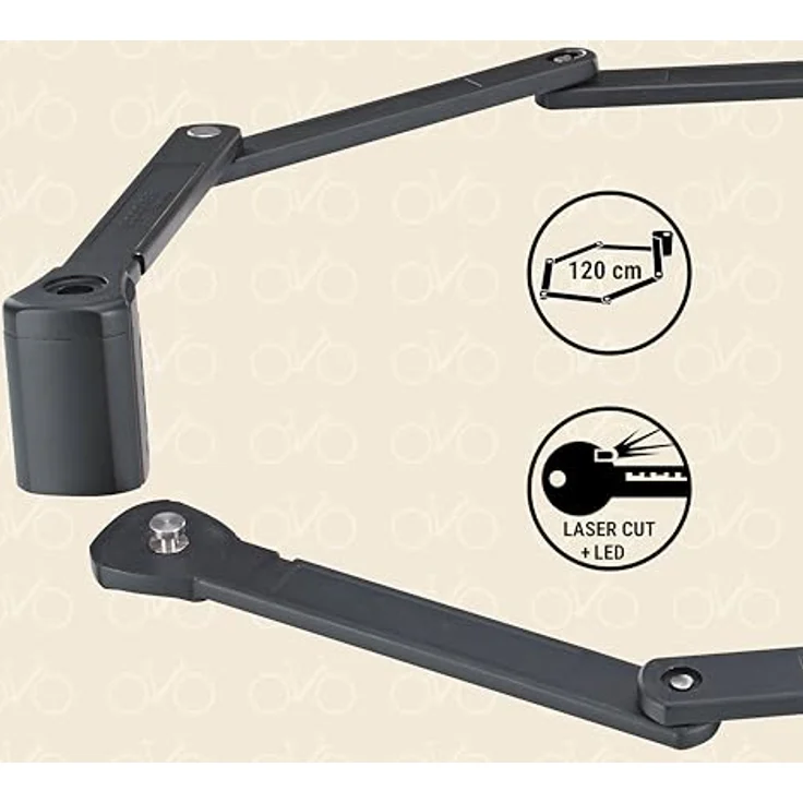 Prophete XXL Faltschloss 120 cm, gehärteter Stahl mit Laser-Cut Technologie, Inkl. Halterung für Fahrrad, E-Bike & E-Scooter, sichere Diebstahlsicherung – Bild 2