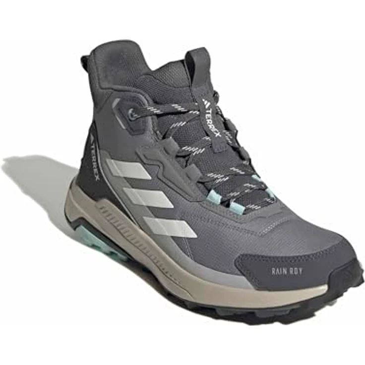 Adidas Damen Terrex Anylander Mid Rain.RDY Wanderstiefel, halbhoher Schaft, Traxion Außensohle, Grey Three/Off White/Grey Two, Größe 38 – Bild 4