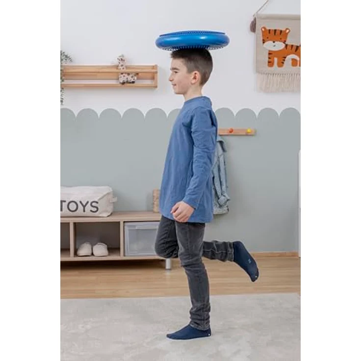 Betzold Balancekissen, Gleichgewichtstrainer für Sitz- und Therapietrainings, 33 cm mit genoppter Oberfläche und handlicher Handpumpe – Bild 3