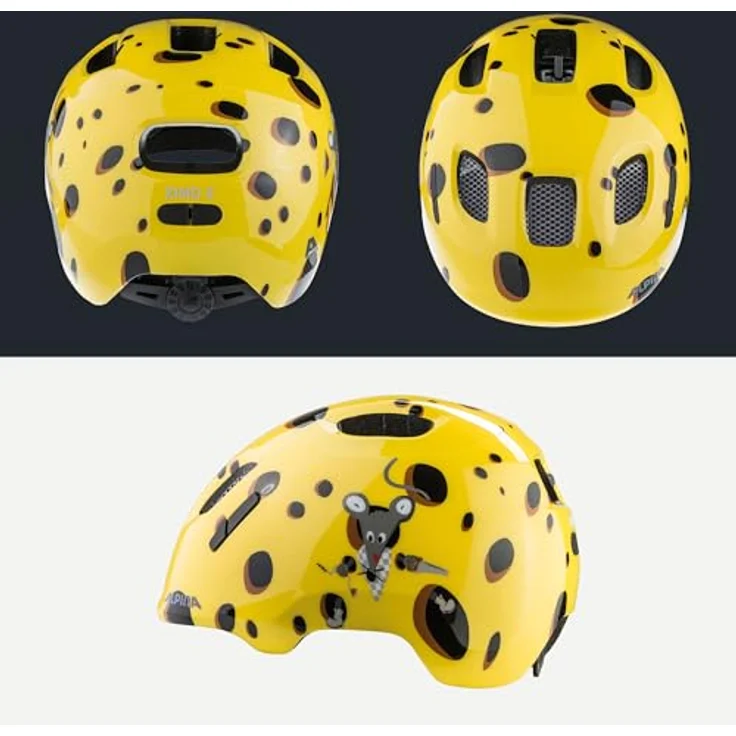 ALPINA Ximo Kinderfahrradhelm, Leicht, Bruchfest, 360°-Fitsystem, Gelb Gouda Gloss, 47-51, Mit optionalem LED-Licht – Bild 4