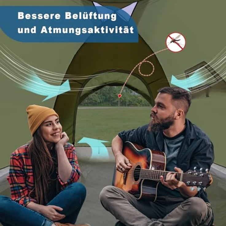 Foumteex Zelt 2-4 Personen, wasserdicht 5000mm Campingzelt mit Vorzelt, ultraleicht und windstabil für Trekking und Festivals – Bild 4