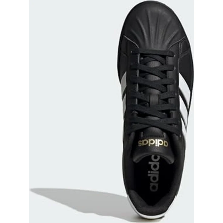 adidas Herren Streettalk Shoes, Synthetik-Obermaterial, regulär geschnitten, Core Black/FTWR White/Matte Gold, 38 2/3 EU – Bild 3