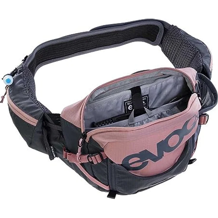 EVOC HIP PACK PRO, Unisex Hüfttasche mit 1,5 l Trinkblase, optimale Passform und effiziente Rückenbelüftung, Dusty Pink / Carbon Grey – Bild 4