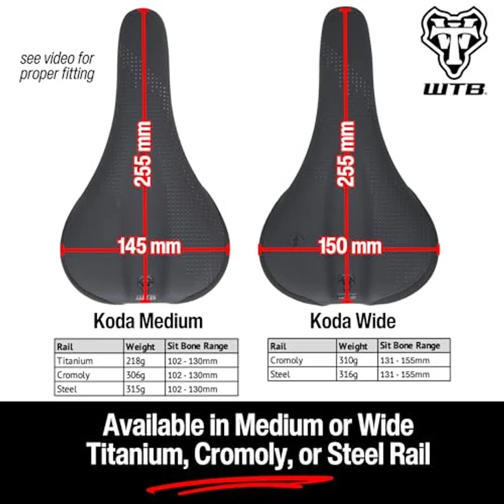 WTB Koda, Velosattel für MTB mit Gelpolster, Titan-Gestell und offenem Entlastungskanal – Bild 4