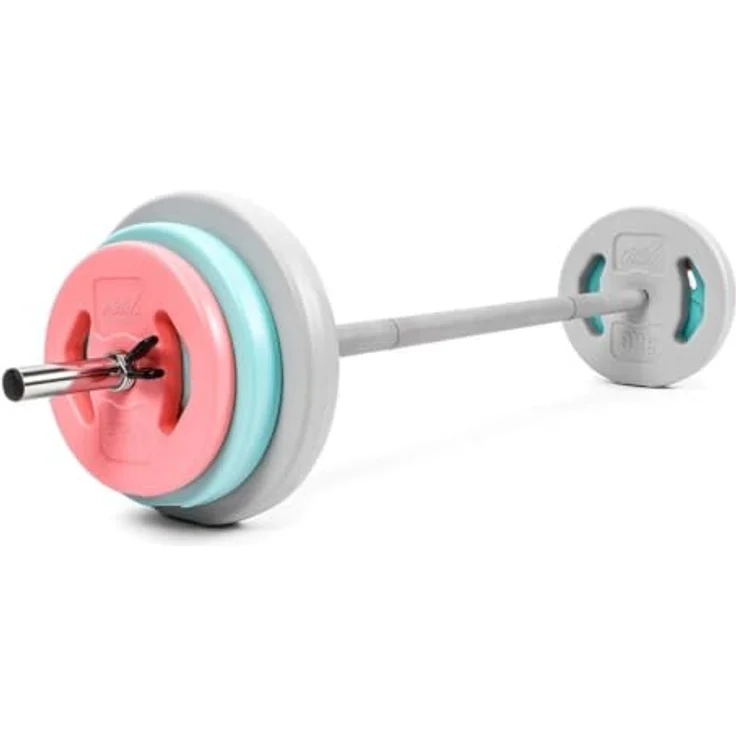 Gymstick Vivid Pump-Set, Hantel mit 1 x 20 kg Vinyl-Gewichtsscheiben für Heimtraining – Bild 2