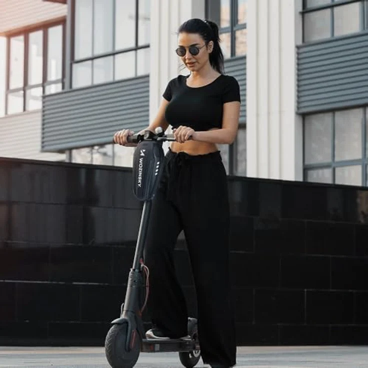 Wozinsky Waterproof Scooter Handlebar Bag 3L, Schwarze Fahrradtasche aus starkem EVA-Material mit vier Velcro-Befestigungen – Bild 7
