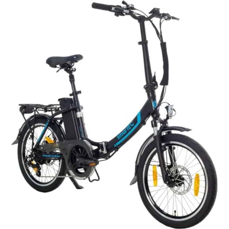 smartEC Camp-20D E-Bike Klapprad 250W Hinterradmotor Li-Ion-Akku 36V/15,6Ah 20 Zoll E-Klapprad E-Faltrad Elektrofahrrad Reichweite 100km bis 25 km/h (Schwarz) - Preisvergleich