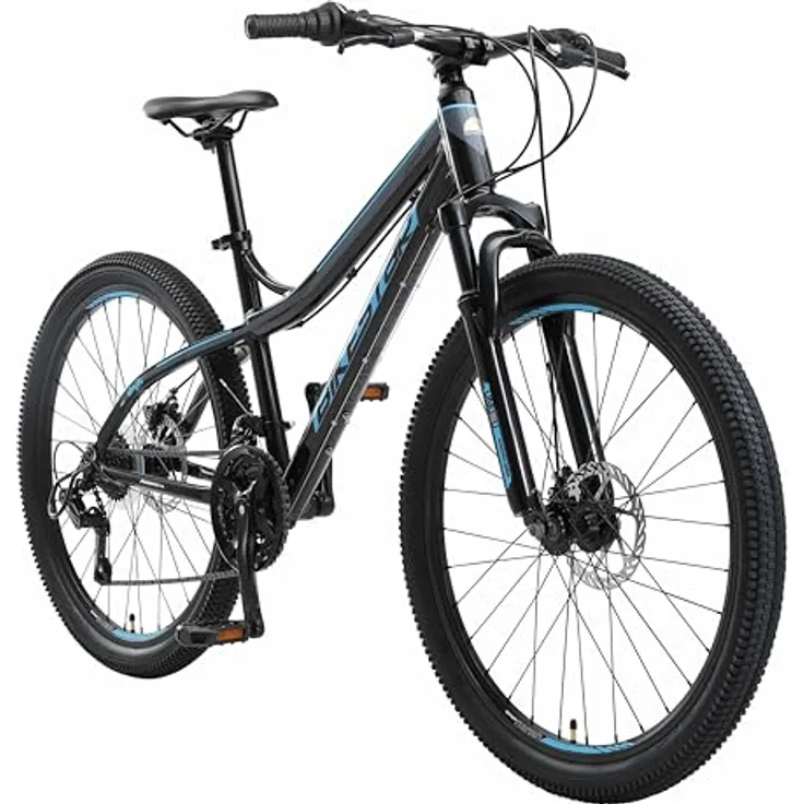 Bikestar Mountainbike, 26 Zoll, 21 Gang Shimano Schaltung, Aluminiumrahmen, verstellbare Gabel, für Körpergrößen ab 150 cm