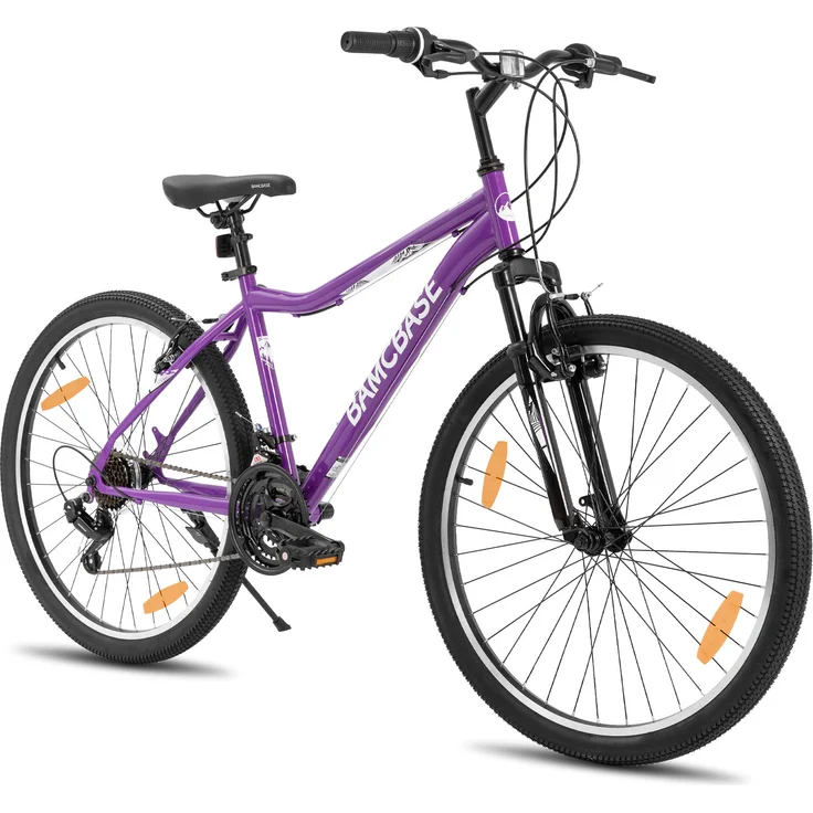HILAND BAMCBASE 26 Zoll Mountainbike, MTB für Damen und Herren mit 21 Gang Shimano, Federgabel, lila