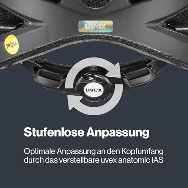 Uvex Sports i-vo cc Mips, Velohelm mit 24 Belüftungsöffnungen, integriertem Fliegengitter und Sonnenblende, Schwarz-Matt, 52 - 57 cm – Bild 5