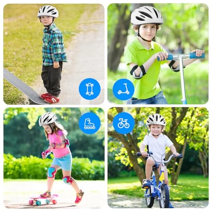 Tacklife Plusawa Kinder Fahrradhelm EN1078 CE zertifiziert, verstellbarer Kinnriemen, 3D DIY Aufkleber, reflektierende Sicherheitsaufkleber, für Fahrrad, Roller, Skateboard, Unisex, Größe S/M/L (50-60cm) – Bild 7