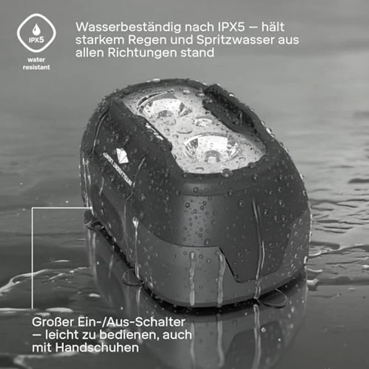 Silva Seek 450, LED Stirnlampe wiederaufladbar mit 450 Lumen, 3 Helligkeitsstufen, Weiß & Rotlicht, IPX5 wasserfest, Akkuanzeige – Bild 3