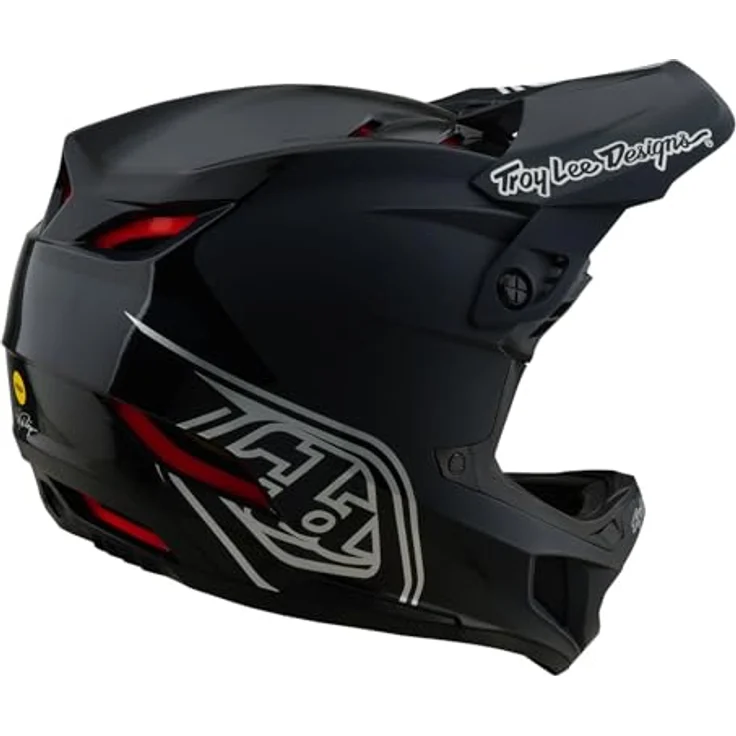 Troy Lee Designs D4 Polyacryl-Helm, Fullface-Helm mit 24 Belüftungsöffnungen, Shadow Black, Größe LG – Bild 4
