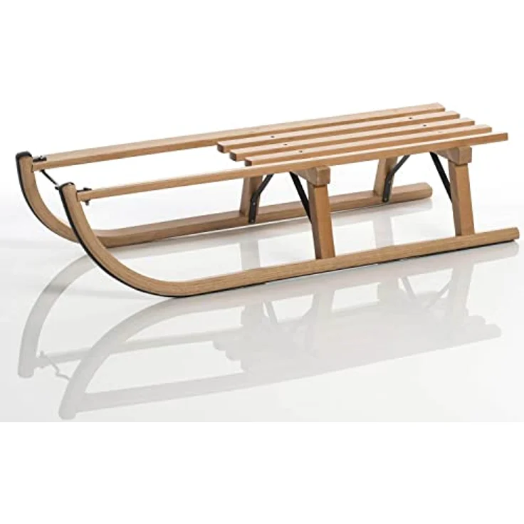 Sirch Schlitten Davos, Holzschlitten mit robustem Lattensitz aus massiver Buche, 90 x 38 cm – Bild 2
