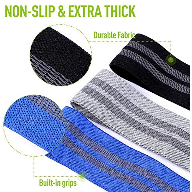 CFX Widerstandsbänder Set, Übungsbänder mit Anti-Rutsch-Design, 3 Stufen für Hüfte & Gesäßmuskeln, ideal für Home Fitness, Yoga und Pilates – Bild 2
