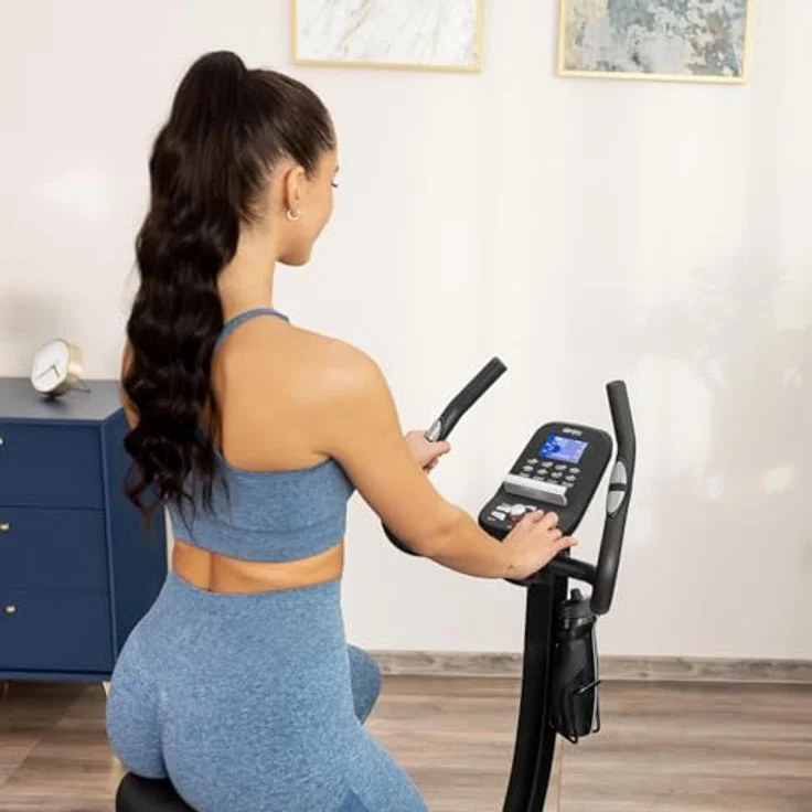 Gymtek® XB4000 Heimtrainer - Indoor Fahrrad Fitnessbike bis 150kg - LCD Anzeige - Magnetisches Widerstandssystem - 18 Trainingsprogramme - Bluetooth-Konnektivität – Bild 5