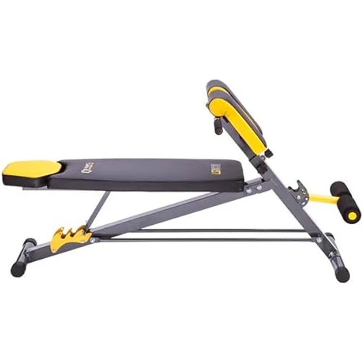 HMS Premium LSR8311, Bank mit Hyperextension und Stütze, max. Belastbarkeit 160 kg, verstellbarer Sitz, schwarz/gelb – Bild 9