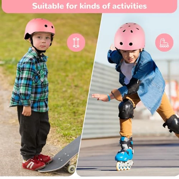 Tacklife PA-902 Kinder Fahrradhelm EN1078 CE-zertifiziert, verstellbarer Kinnriemen, 3D DIY-Sticker & reflektierende Aufkleber, Unisex in Weiß/Rosa/Blau – Bild 7