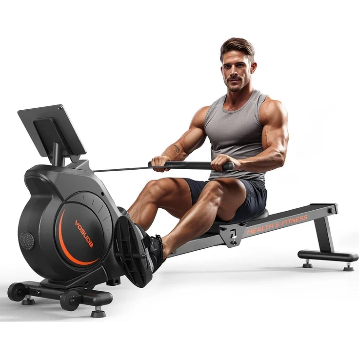 YOSUDA Rudergerät, Leise Magnetische Rudermaschine mit 16 Stufen Widerstand, LCD-Display, App-Verbindung, bis zu 160 kg Belastung