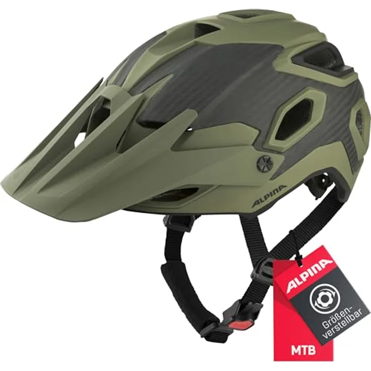 ALPINA ROOTAGE Fahrradhelm, Robuster Carbonfaser-Helm für Erwachsene, G.57-62cm mit optimaler Passform und Klimatisierung