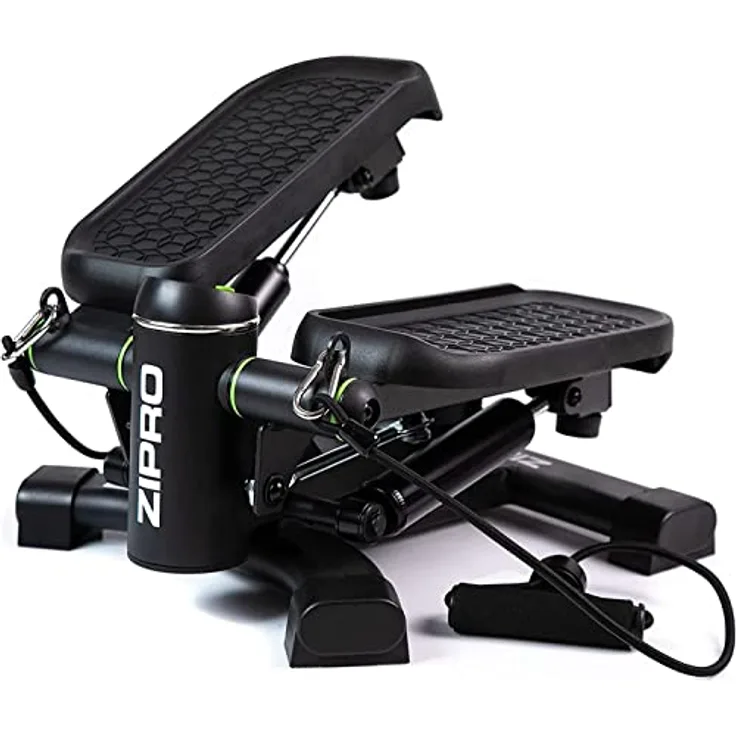 Zipro Roam Stepper Mini-Fitnessgerät inkl. LCD-Trainingscomputer mit vielen Funktionen Fitnesstraining für Zuhause Heimtrainer Swingstepper für Bein- und Po-Training verschleißfrei 5942617 Schwarz