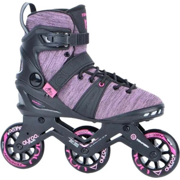 Tempish Ayroo 3x90, Inline Skates mit 90 mm Radical PU-Rädern, Schwarz mit pinken Akzenten, Größe 39