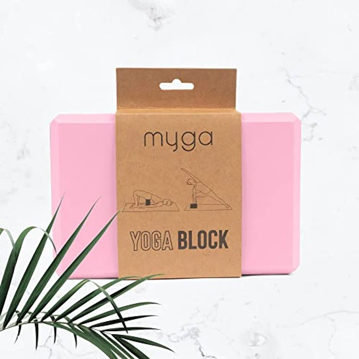 Myga Yoga Block, rutschfest und leicht, ideal für Yoga und Pilates, 23 cm x 14,5 cm x 7,7 cm, rosa – Bild 4
