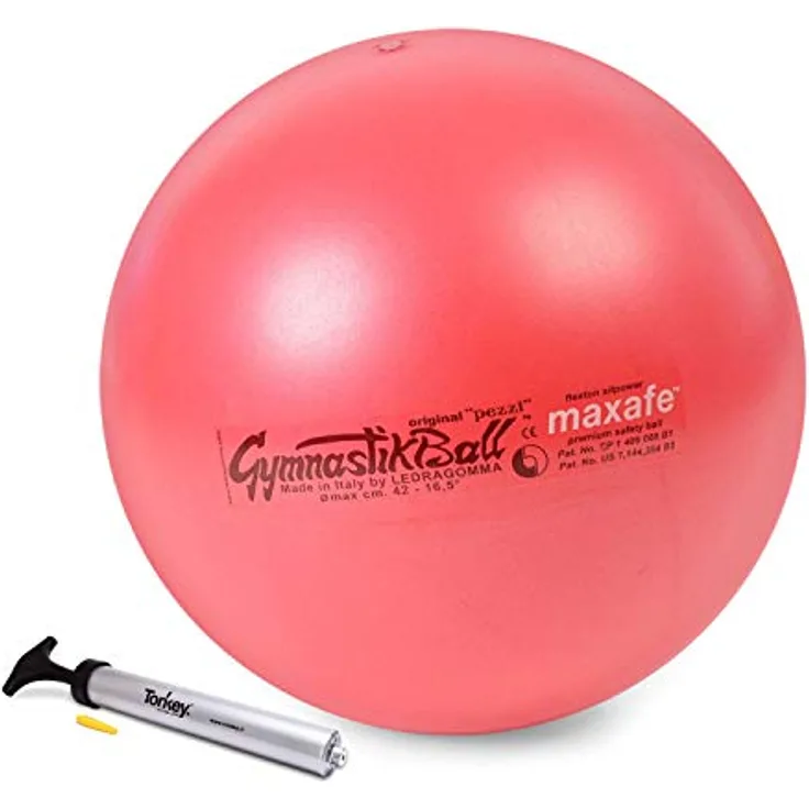 PEZZI Original Pezziball MAXAFE 75 cm Pumpe rot Sitzbälle Gymnastik