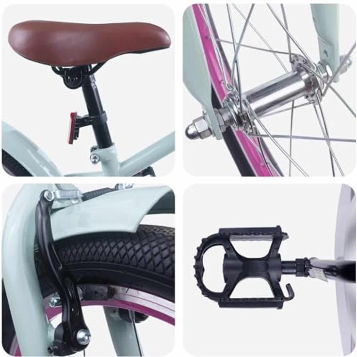vidaXL Kinderfahrrad 18 Zoll, für Kinder von 5-7 Jahren, hellgrün, mit 123 x 51 x 78 cm Abmessungen – Bild 9