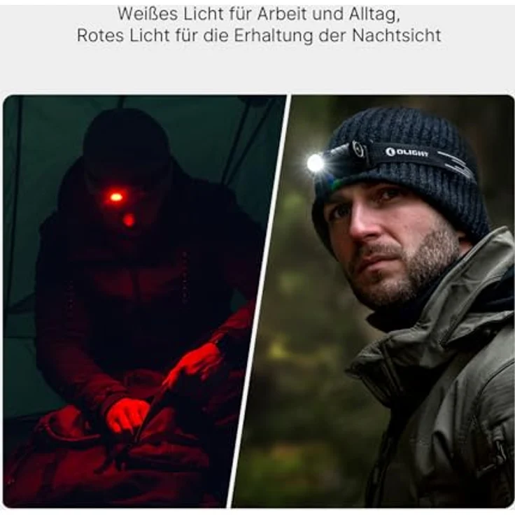 OLIGHT Perun 3 Mini Kit, aufladbare Stirnlampe mit 1250 Lumen, 60 Tage Laufzeit, Magnetfunktion, 5 Weißlicht- und 3 Rotlicht-Modi – Bild 3