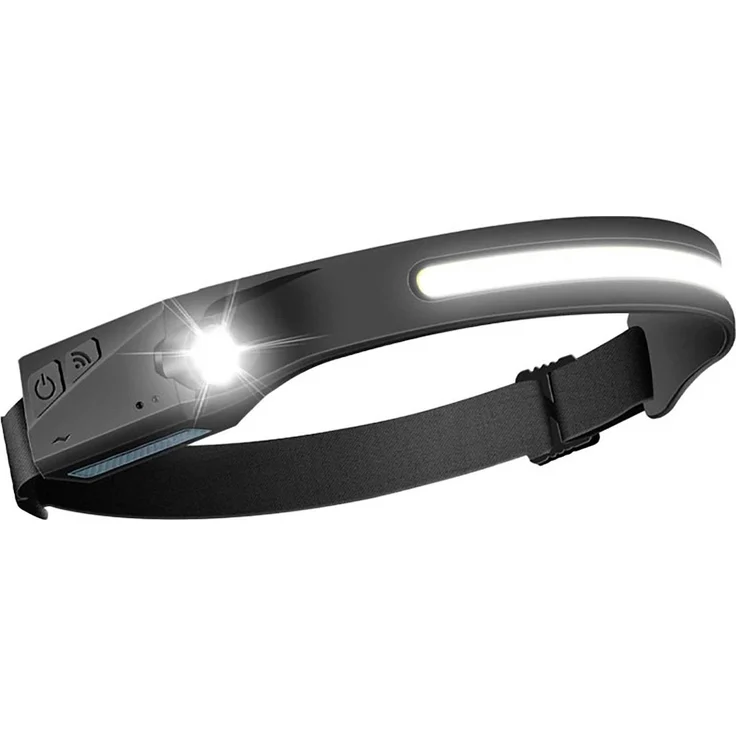 Denver LED Stirnlampe SSH-50, COB-Licht 300 Lumen, XPE-LED, integrierter Akku, USB-C, IPX4, Sensorsteuerung