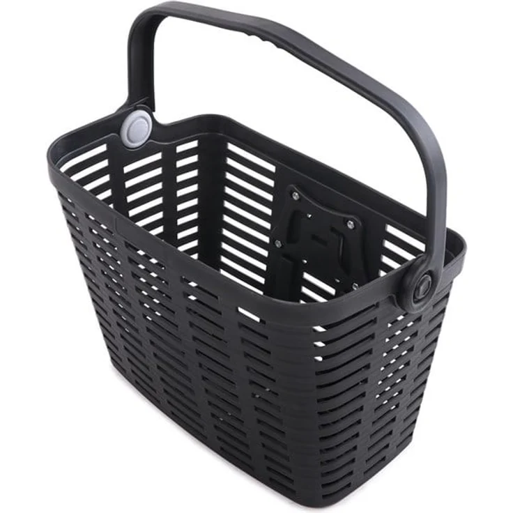 Wozinsky WKR-PK, Kunststoff-Fahrradkorb mit 25 Liter Volumen, schwarz, schnell montierbar mit integriertem Griff
