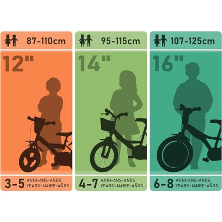 Dino Kinderfahrrad Mountainbike 12 Zoll, 1 Gang, mit Stützrädern, Frontschild und coolen Schutzblechen, in verschiedenen Farben – Bild 6