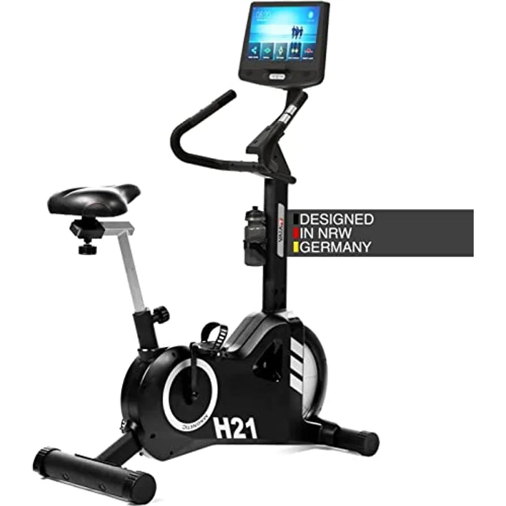 AsVIVA Heimtrainer & Ergometer H21 Pro Wi-Fi I Integrierter Fitnesscomputer I Take-to-Carry System I Elektrisch Einstellbarer Widerstand I Leiser Riemenantrieb I 20kg Schwungscheibe – Bild 1