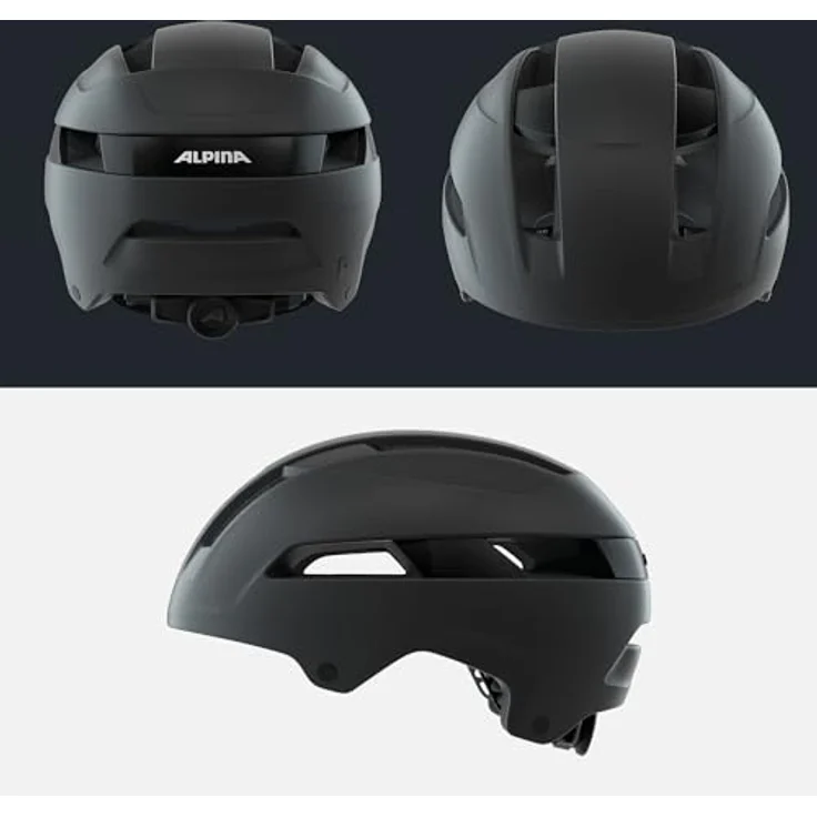 ALPINA SPORTS Soho, Velohelm (55 - 59 cm) mit Hartschale, Hi-EPS Dämpfung und 9 Belüftungsöffnungen, reflektierendes Logo – Bild 4