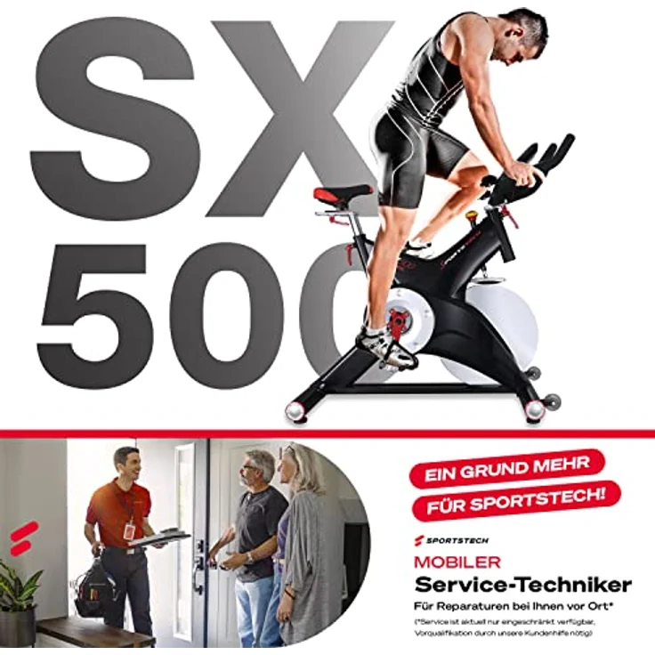 Sportstech Premium Ergometer Heimtrainer SX500 in Schwarz mit 25kg Schwungrad & Multiplayer APP | Deutsche Qualitätsmarke | Hometrainer Fahrrad für Zuhause | Ausdauertraining | Indoor Cycling Bike – Bild 4
