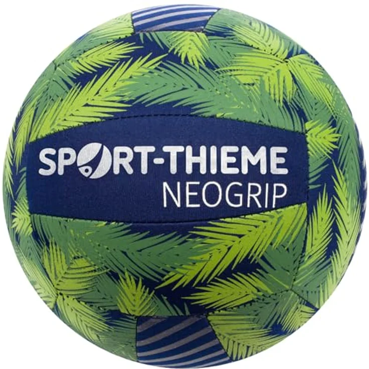 Sport-Thieme Neopren Soft-Beachvolleyball Neogrip, Griffig, Weich, Wasserresistent, Indoor/Outdoor, Ø 22 cm, 220 g, Grün-Blau/Gelb-Orange – Bild 2